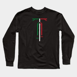 Italy Biking Pixel Icon Symbol Art Italian Flag Cycling Love Bike Riding Art Long Sleeve T-Shirt